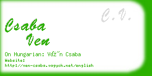 csaba ven business card